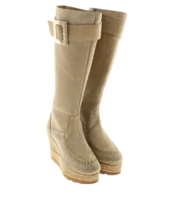 Mujer Vidorreta Botas Altas|Bota alta en serraje arena Tilo 7