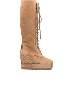 Mujer Vidorreta Outlet|Botas Altas|Bota alta en serraje nude Tilo 7