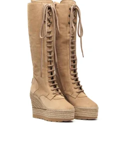 Mujer Vidorreta Outlet|Botas Altas|Bota alta en serraje nude Tilo 7