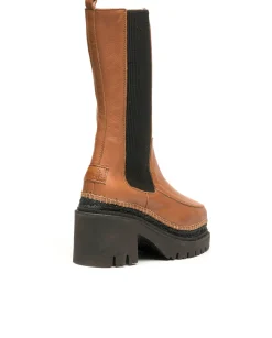 Mujer Vidorreta Outlet|Botas Altas|Bota alta en velvet cuero Panteta
