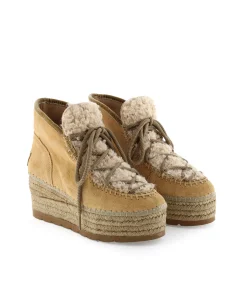 Mujer Vidorreta Botas Bajas|Bota baja borreguito en serraje camel Creta
