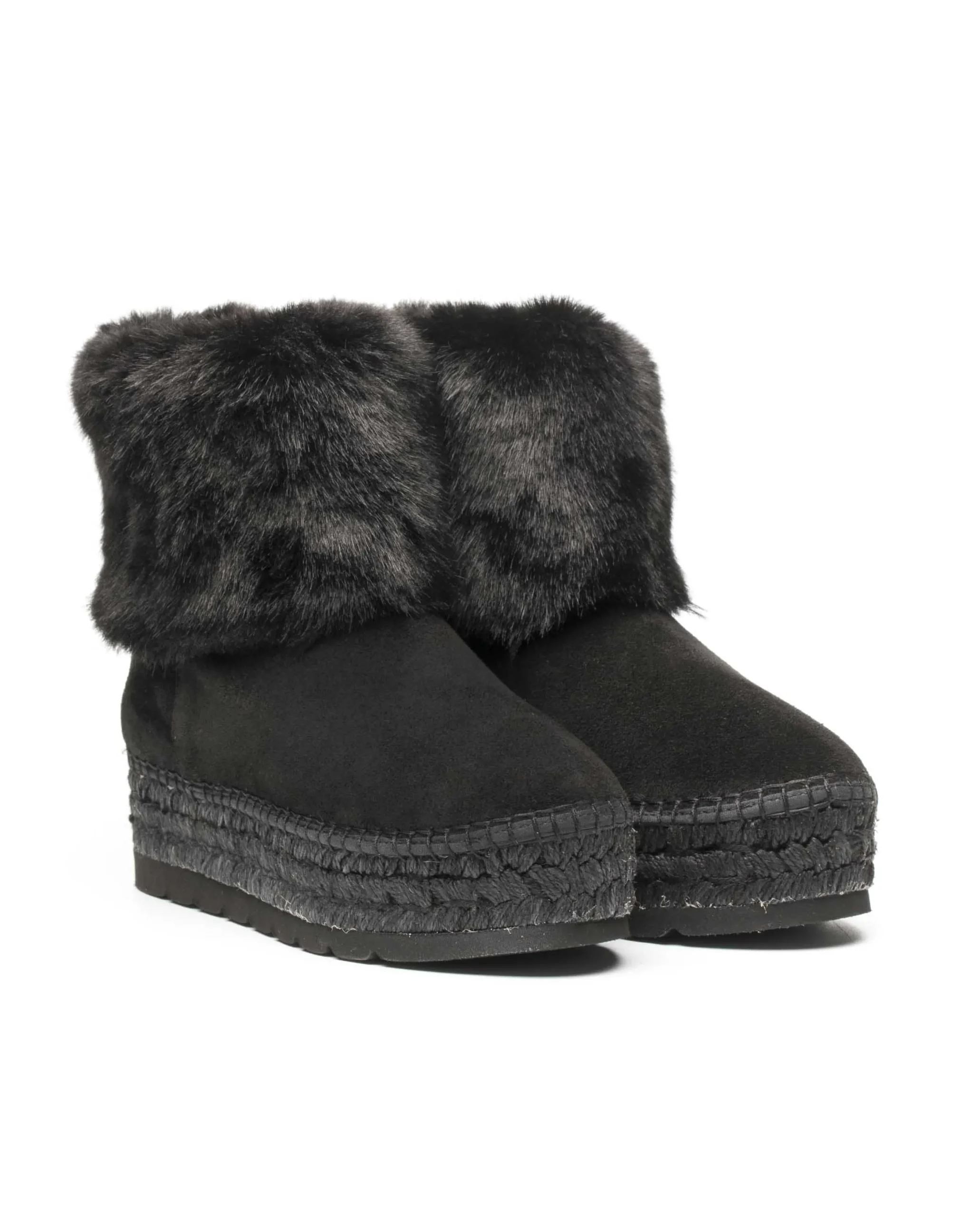 Vidorreta Outlet|Bota baja en serraje negro Merce Doble