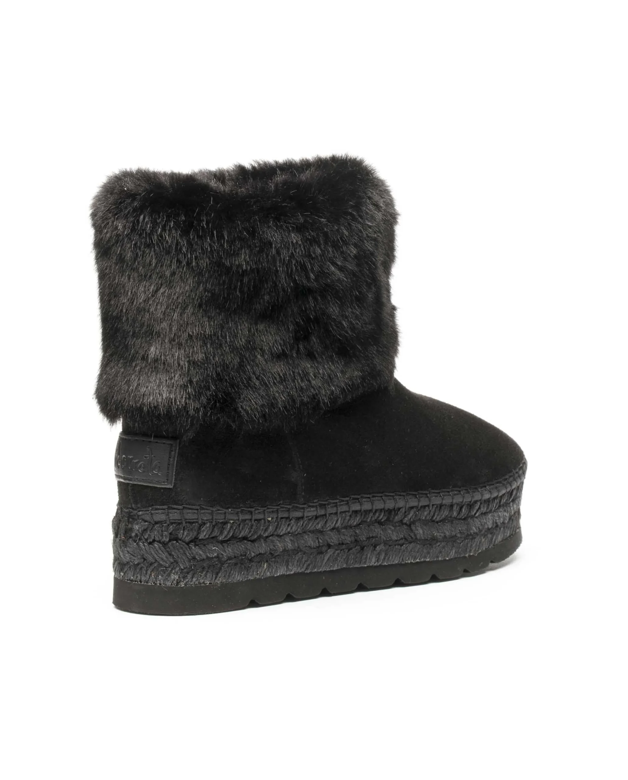 Vidorreta Outlet|Bota baja en serraje negro Merce Doble