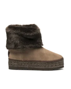 Vidorreta Outlet|Bota baja en serraje taupe Merde Doble