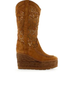 Mujer Vidorreta Botas Altas|Bota calada en serraje cuero Tilo 5