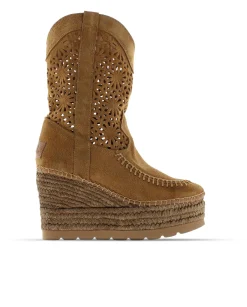 Mujer Vidorreta Botas Altas|Bota calada en serraje cuero Tilo 5