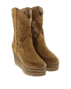 Mujer Vidorreta Botas Altas|Bota calada en serraje cuero Tilo 5