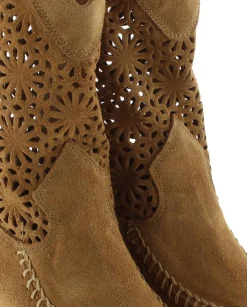 Mujer Vidorreta Botas Altas|Bota calada en serraje cuero Tilo 5