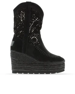 Mujer Vidorreta Botas Altas|Bota calada en serraje negro Tilo 5