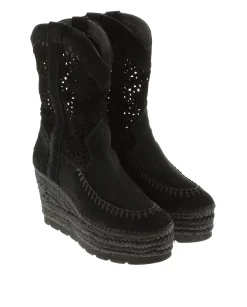 Mujer Vidorreta Botas Altas|Bota calada en serraje negro Tilo 5