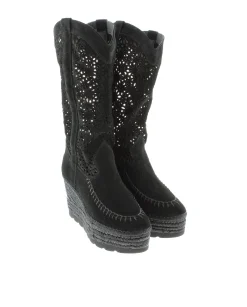 Vidorreta Outlet|Bota calada en serraje negro Tilo 5