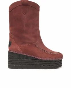 Vidorreta Outlet|Bota Cowboy en serraje burdeos Creta