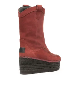 Vidorreta Outlet|Bota Cowboy en serraje burdeos Creta