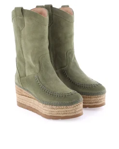 Mujer Vidorreta Botas Cowboy|Bota Cowboy en serraje kaki Creta