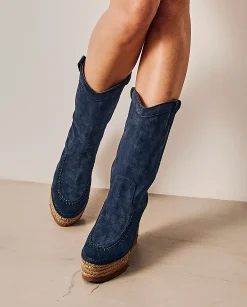Mujer Vidorreta Botas Cowboy|Bota Cowboy en serraje marino Tilo 7