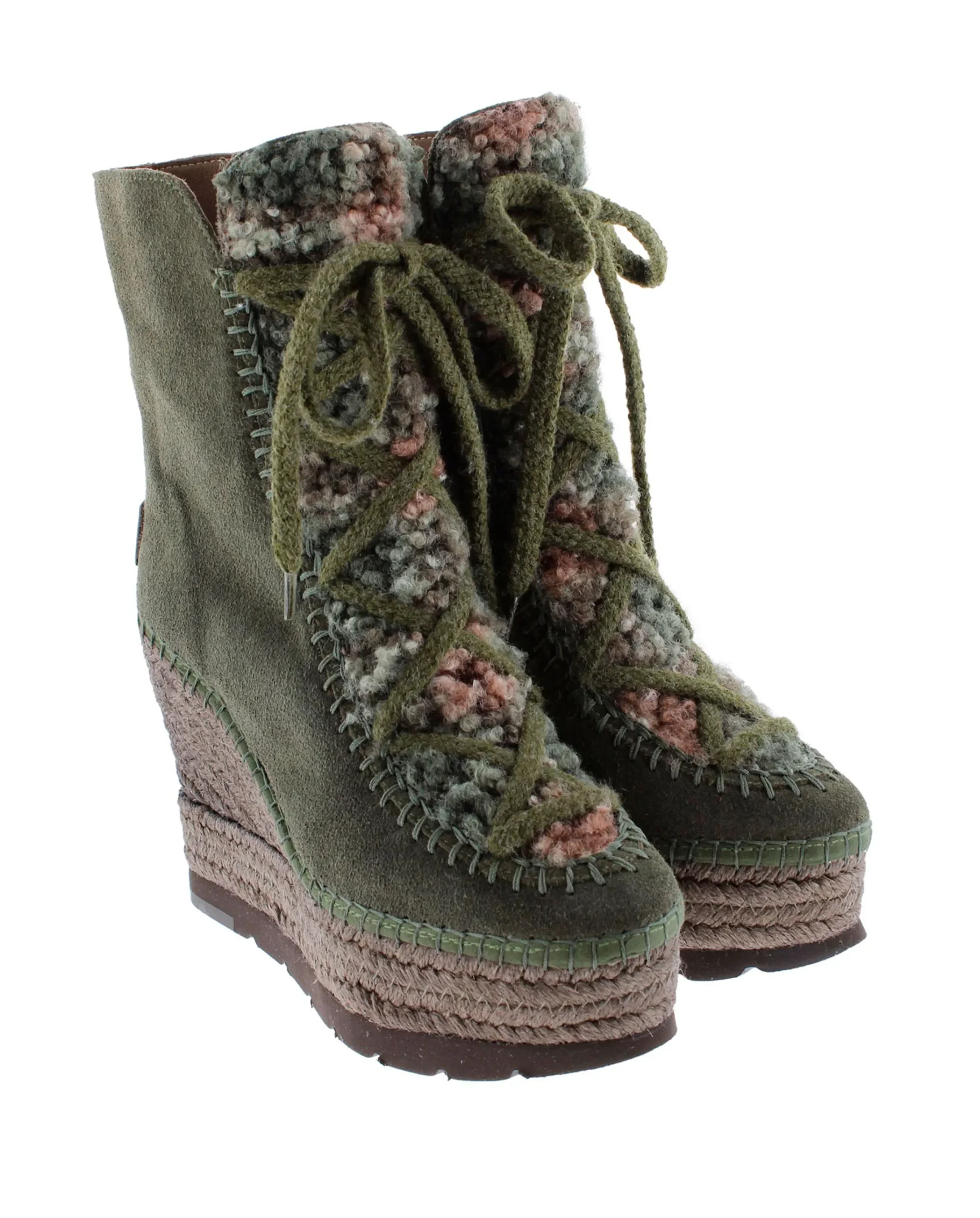 Vidorreta Outlet|Botin borreguito en serraje kaki Tilo 7