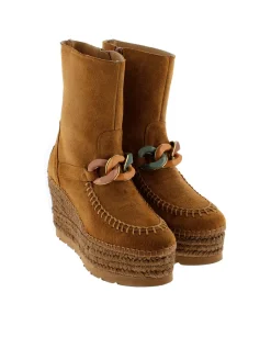Vidorreta Outlet|Botin cadena en serraje cuero Tilo 5