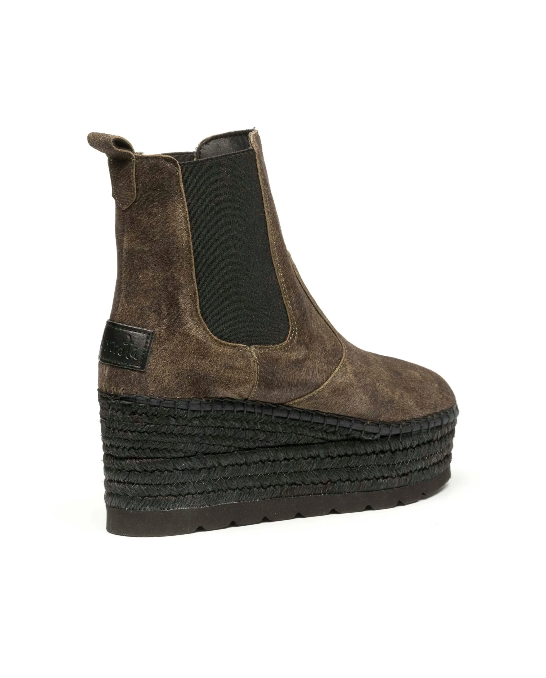 Vidorreta Outlet|Botin Chelsea en cavallo kaki Creta