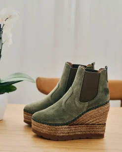 Mujer Vidorreta Botines|Botin Chelsea en serraje kaki Tilo 7