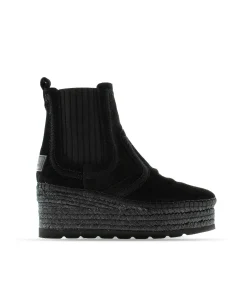 Vidorreta Outlet|Botin Chelsea en serraje negro Creta