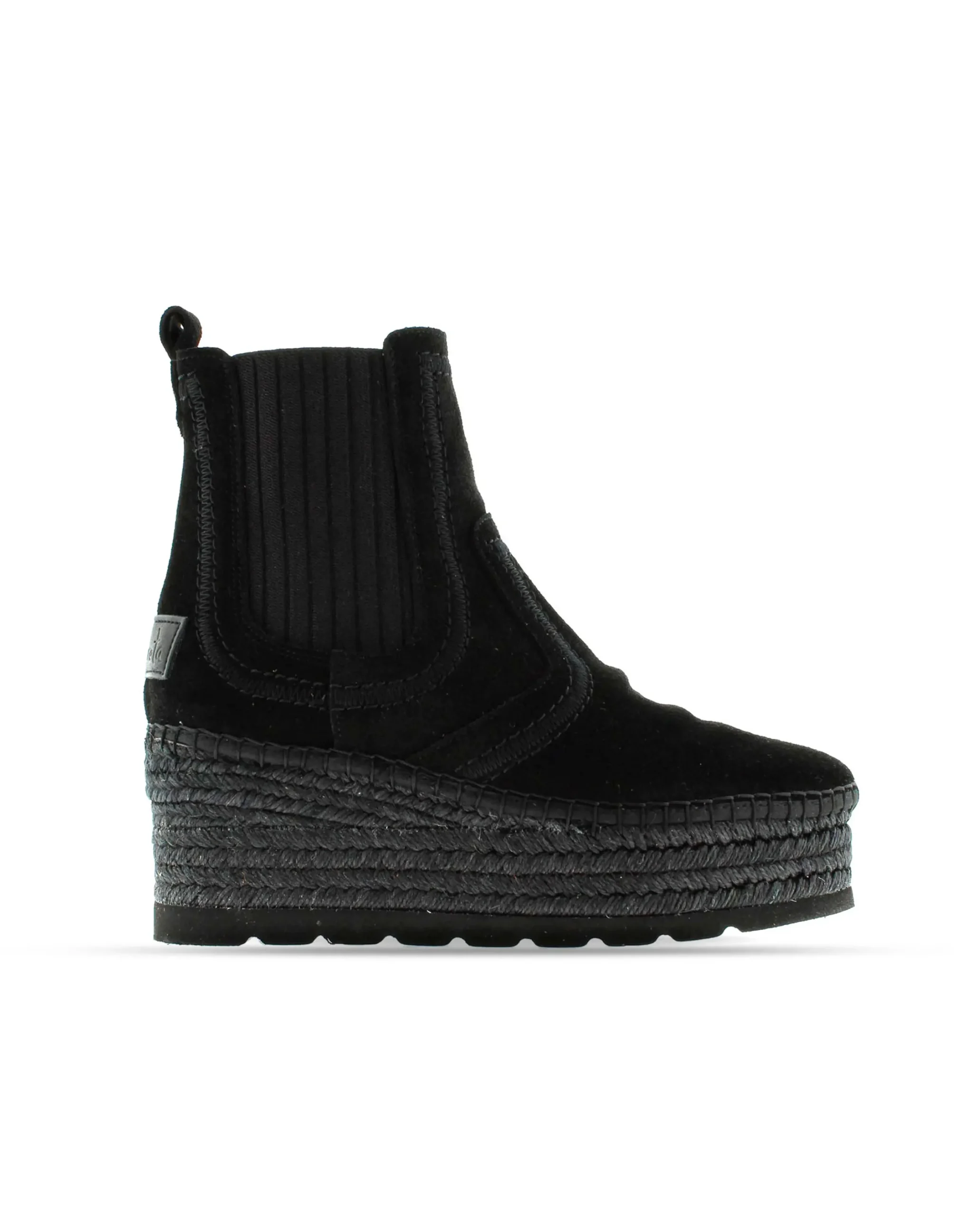 Vidorreta Outlet|Botin Chelsea en serraje negro Creta