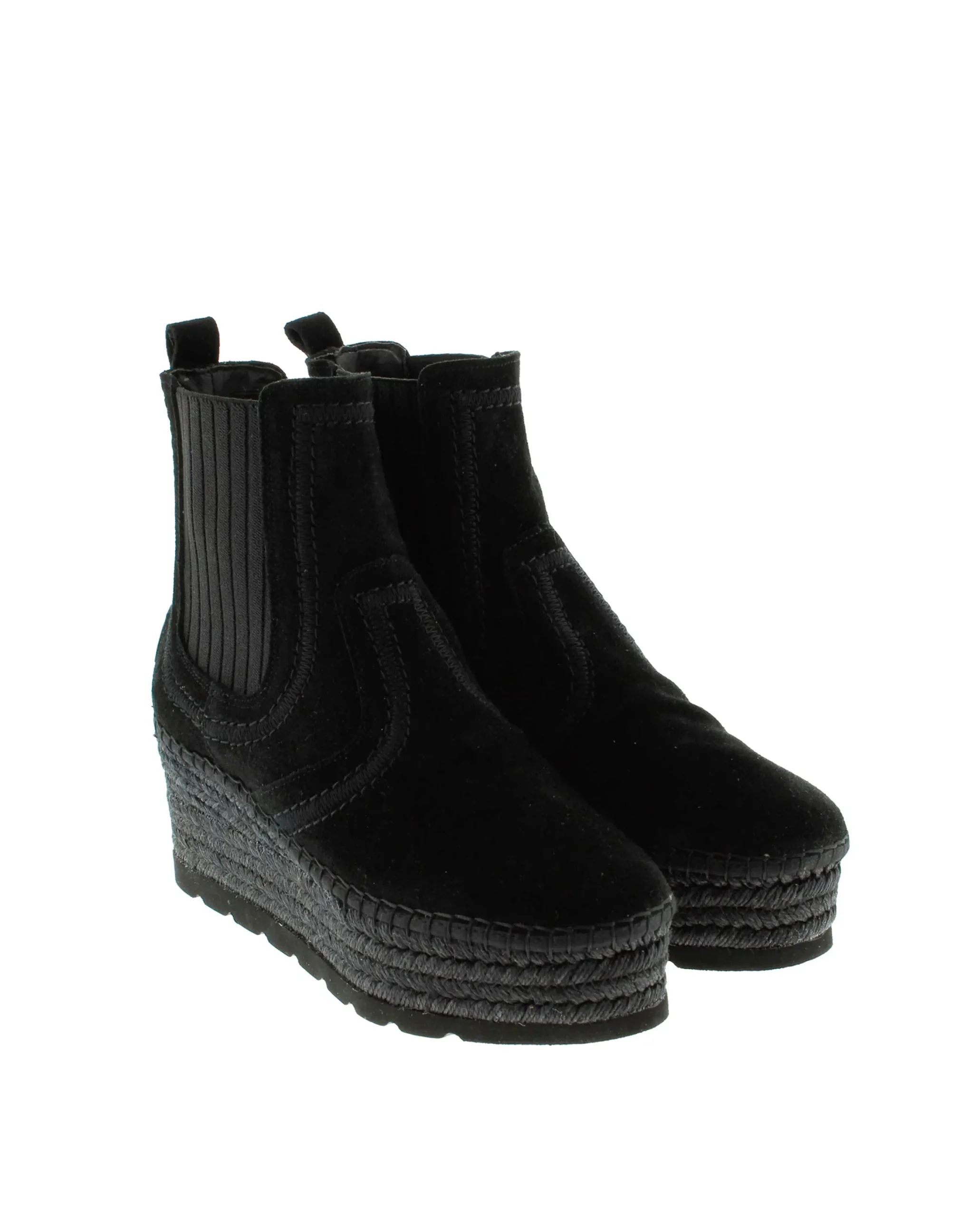 Vidorreta Outlet|Botin Chelsea en serraje negro Creta