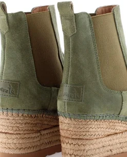 Mujer Vidorreta Botines|Botin Chelsea en serraje kaki Creta