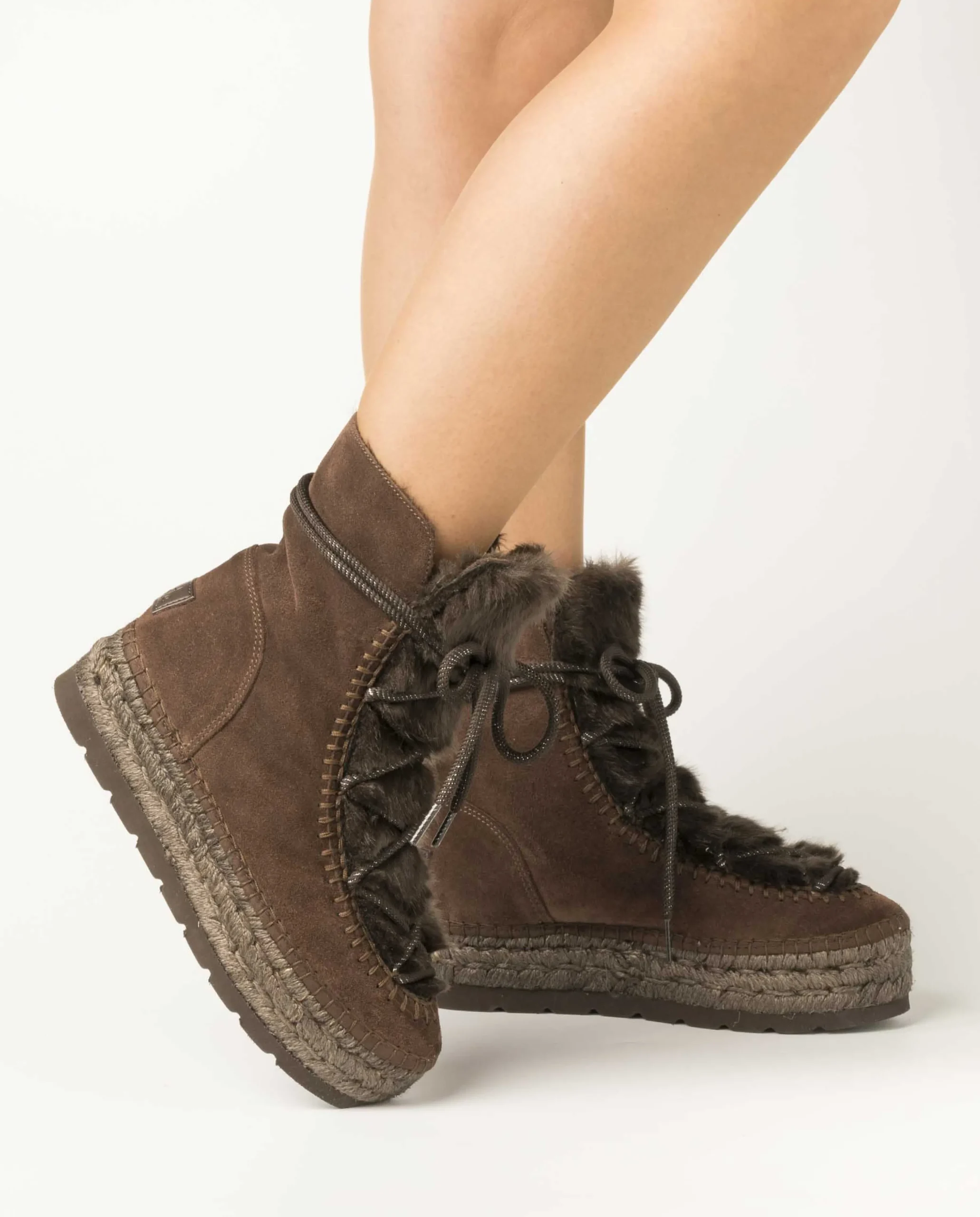 Vidorreta Outlet|Botin con pelo en serraje testa Merce Doble