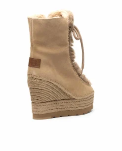 Vidorreta Outlet|Botin de pelo en serraje nude Tilo 7