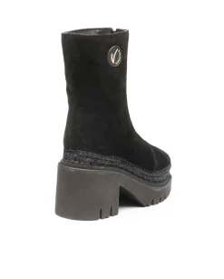 Vidorreta Outlet|Botin en serraje negro Panteta