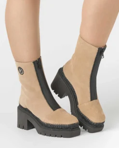 Vidorreta Outlet|Botin en serraje nude Panteta