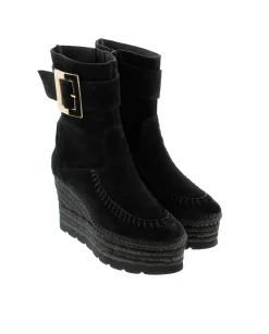 Mujer Vidorreta Botines|Botin hebilla en serraje negro Tilo 5