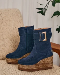 Mujer Vidorreta Botines|Botin hebilla en serraje marino Tilo 5