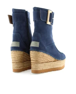 Mujer Vidorreta Botines|Botin hebilla en serraje marino Tilo 5