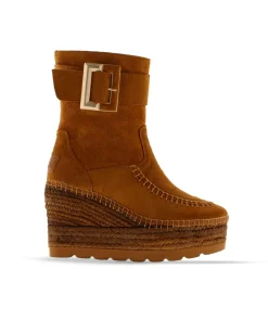 Mujer Vidorreta Botines|Botin hebilla en serraje cuero Tilo 5