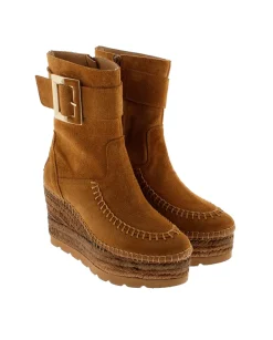Mujer Vidorreta Botines|Botin hebilla en serraje cuero Tilo 5