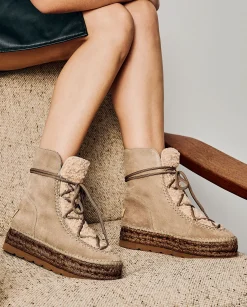 Mujer Vidorreta Botines|Botin plataforma en serraje taupe Merce Doble