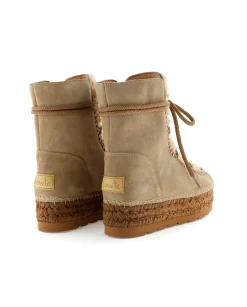 Mujer Vidorreta Botines|Botin plataforma en serraje taupe Merce Doble