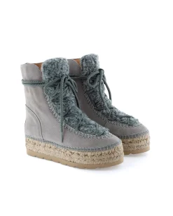 Mujer Vidorreta Botines|Botin plataforma en serraje gris Merce Doble