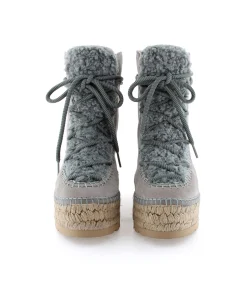 Mujer Vidorreta Botines|Botin plataforma en serraje gris Merce Doble