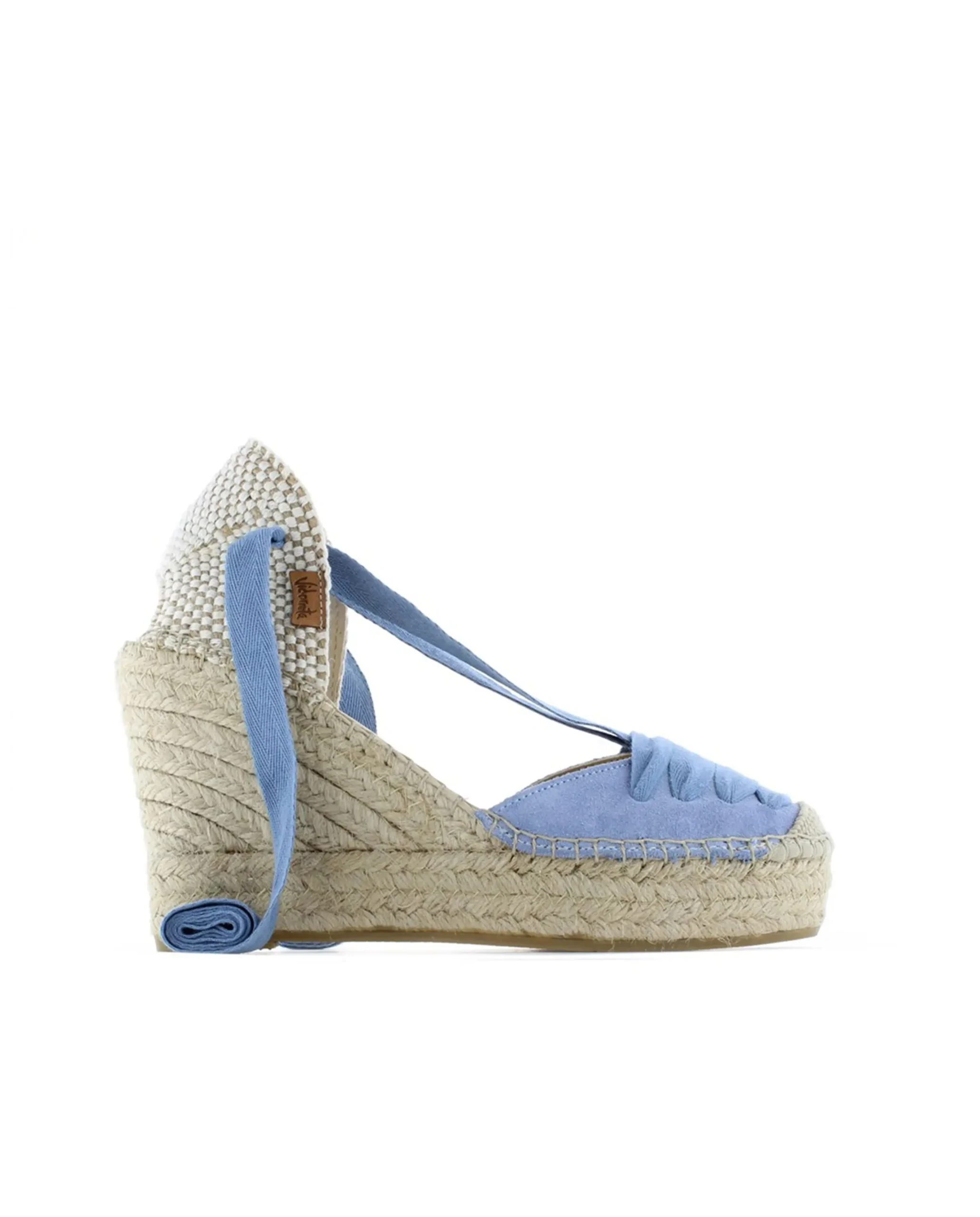 Mujer Vidorreta Sandalias Cuña|Campesina en serraje jeans Tilo 7