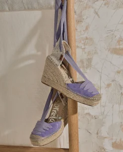 Mujer Vidorreta Sandalias Cuña|Campesina en serraje lavanda Matisse