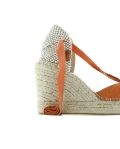 Mujer Vidorreta Sandalias Cuña|Campesina en serraje naranja Matisse