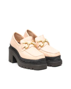 Vidorreta Outlet|Mocasín de tacón en velvet nude Panteta