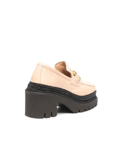 Vidorreta Outlet|Mocasín de tacón en velvet nude Panteta