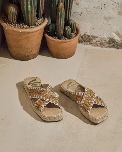 Mujer Vidorreta Sandalias Planas|Pinky cherry cuero Miró
