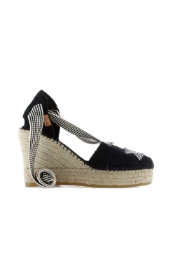 Mujer Vidorreta Sandalias Cuña|Sandalia cintas tejido x negro Tilo 7