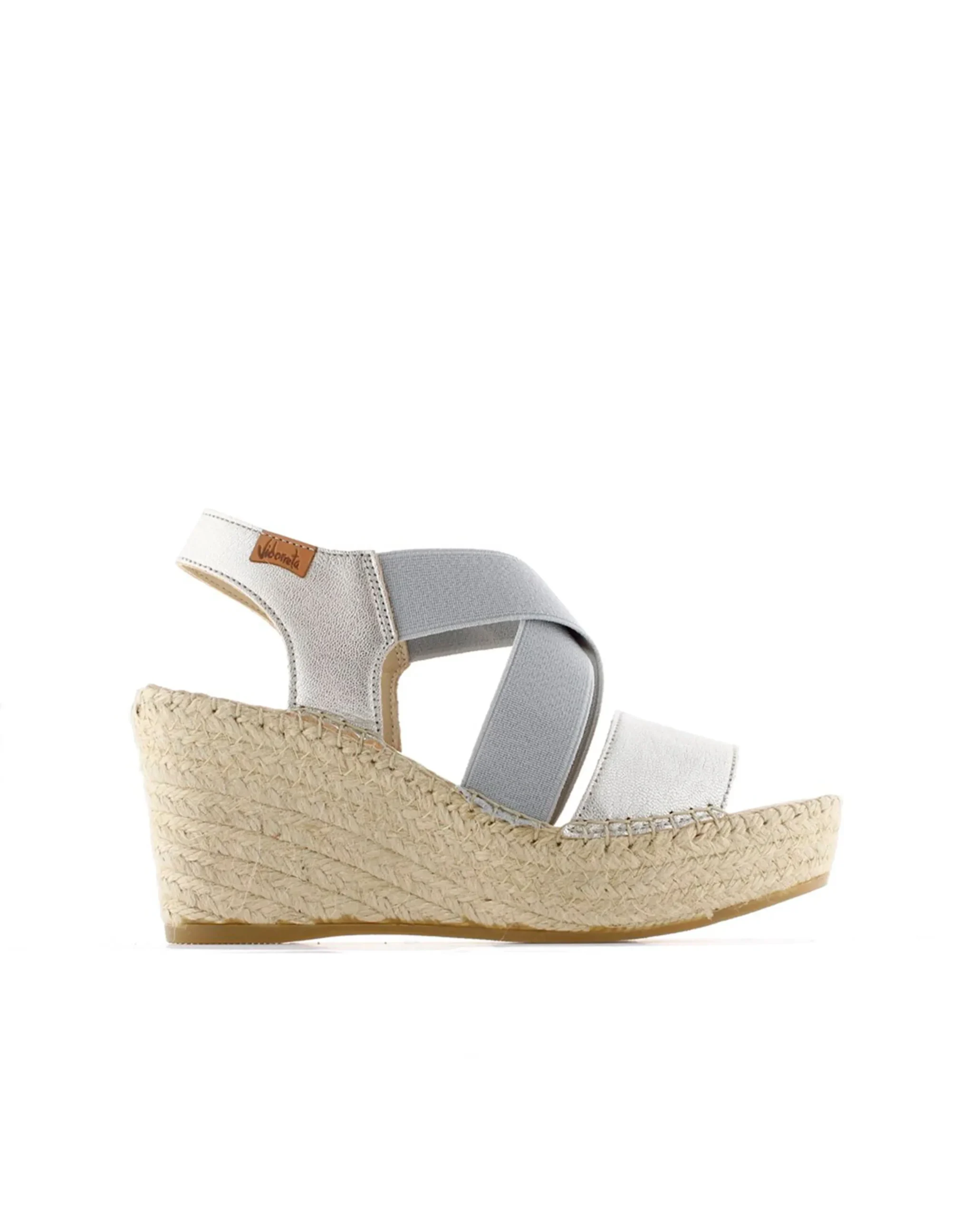 Mujer Vidorreta Sandalias Cuña|Sandalia elásticos en napa metal perla Dominica