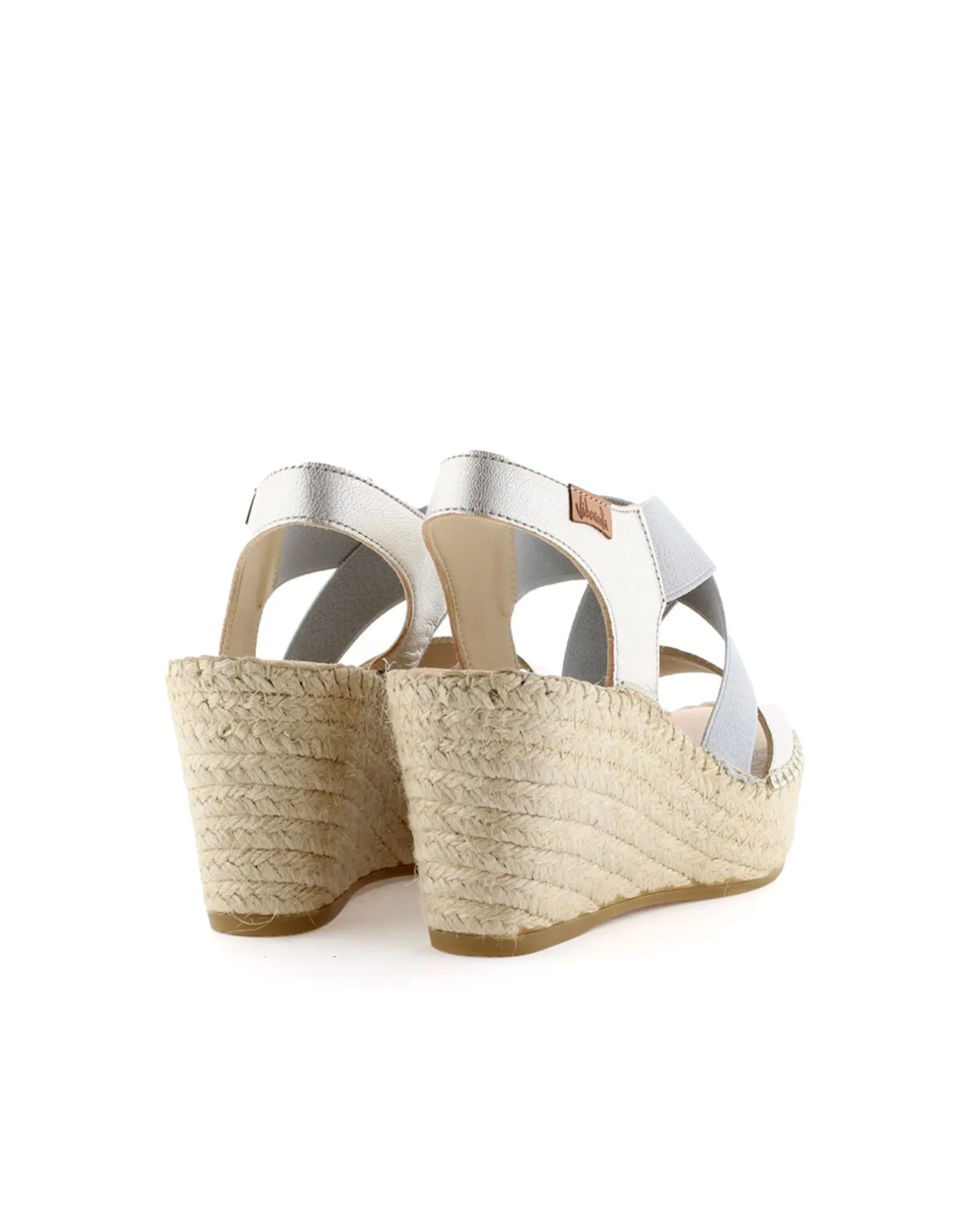 Mujer Vidorreta Sandalias Cuña|Sandalia elásticos en napa metal perla Dominica