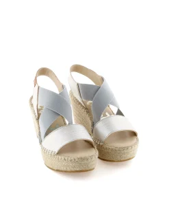 Mujer Vidorreta Sandalias Cuña|Sandalia elásticos en napa metal perla Dominica